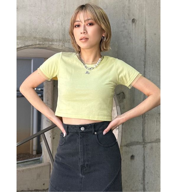 MURUA「チュールトリムコンパクトTシャツ」|Tシャツ・カットソー|