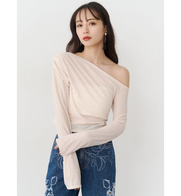 MURUA「ドレープワンショルトップス」|Tシャツ・カットソー|