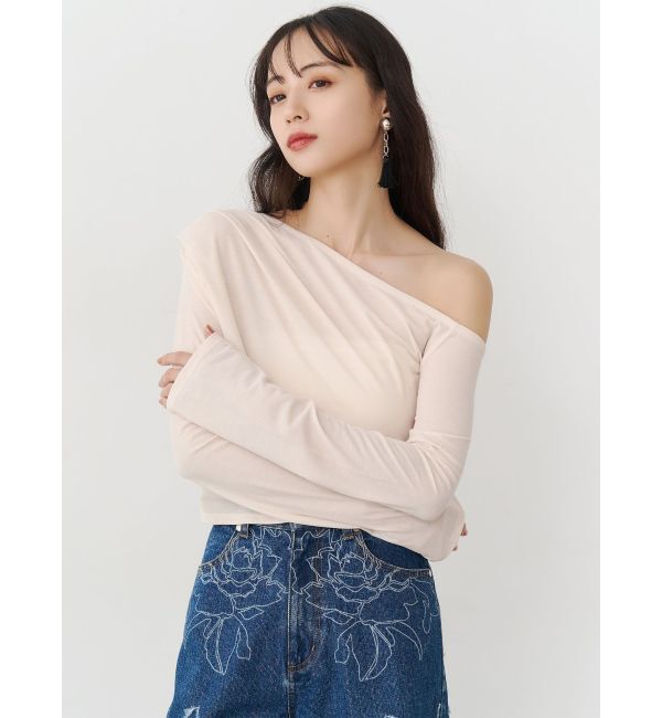 MURUA「ドレープワンショルトップス」|Tシャツ・カットソー|