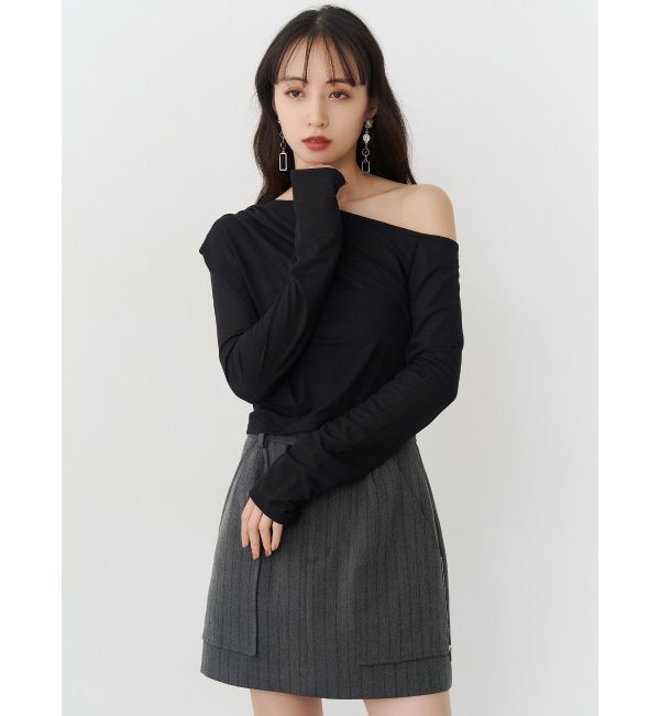 MURUA「ドレープワンショルトップス」|Tシャツ・カットソー|