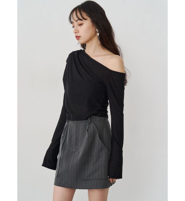 MURUA「ドレープワンショルトップス」|Tシャツ・カットソー|