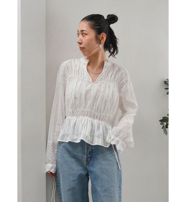 Ungrid「カットワークレースコンビブラウス」|シャツ・ブラウス|