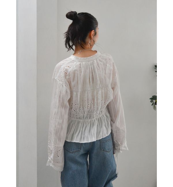 Ungrid「カットワークレースコンビブラウス」|シャツ・ブラウス|