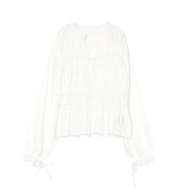 Ungrid「カットワークレースコンビブラウス」|シャツ・ブラウス|