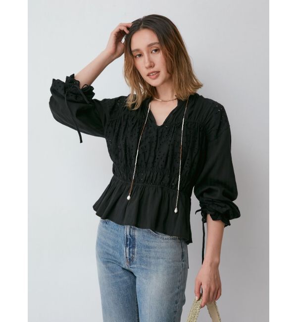 Ungrid「カットワークレースコンビブラウス」|シャツ・ブラウス|