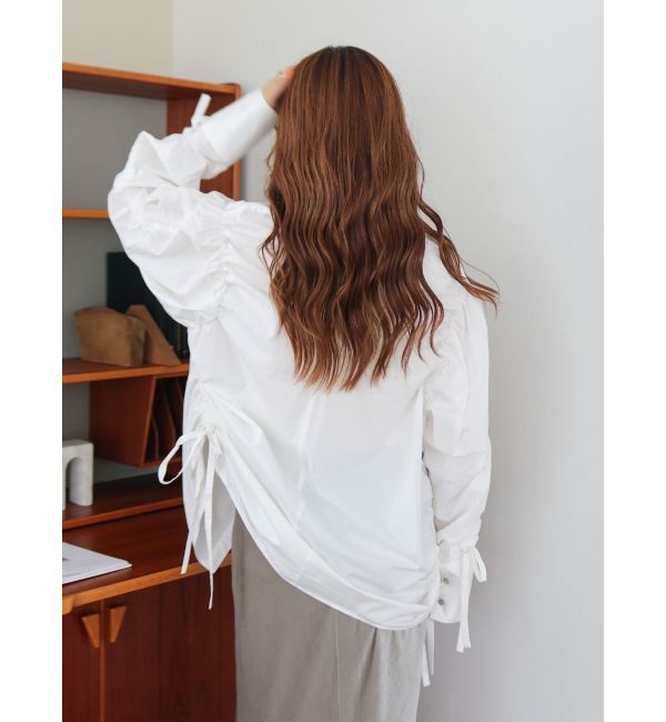 Ungrid「ギャザーデザインルーズシャツ」|シャツ・ブラウス|