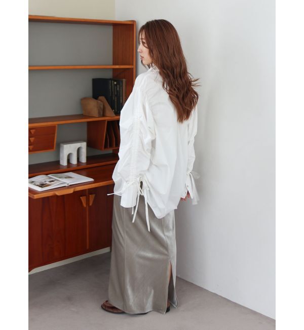 Ungrid「ギャザーデザインルーズシャツ」|シャツ・ブラウス|