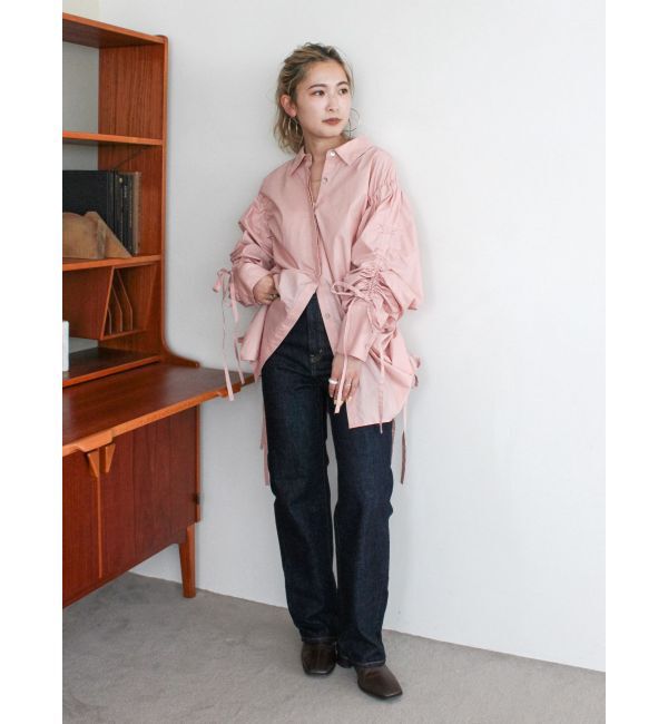 Ungrid「ギャザーデザインルーズシャツ」|シャツ・ブラウス|