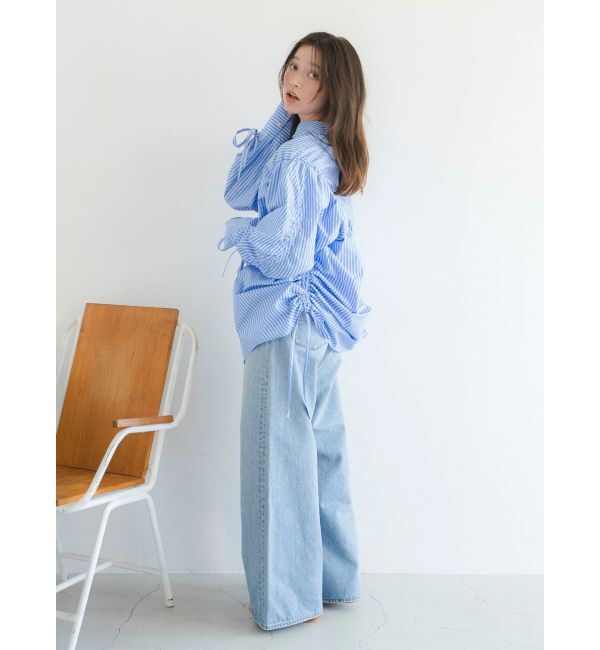 Ungrid「ギャザーデザインルーズシャツ」|シャツ・ブラウス|