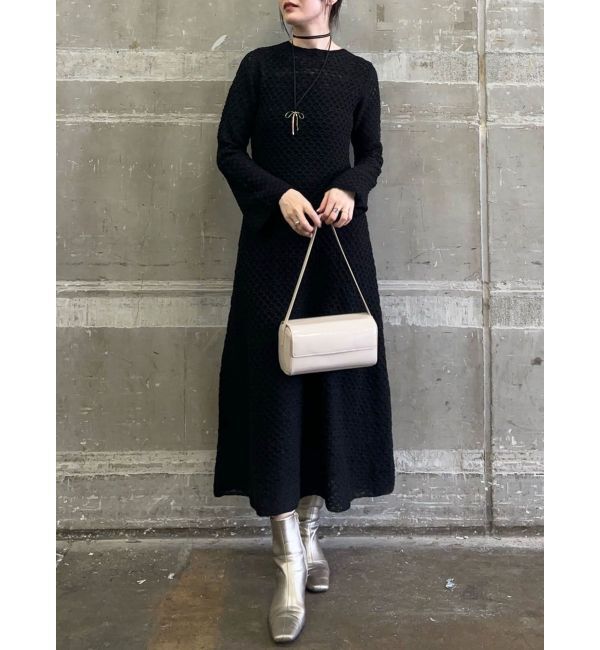 LAGUNAMOON「ダイヤパターンモヘヤニットワンピース」|ワンピース|