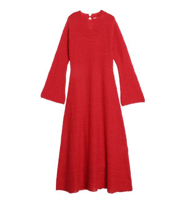 LAGUNAMOON「ダイヤパターンモヘヤニットワンピース」|ワンピース|レッド