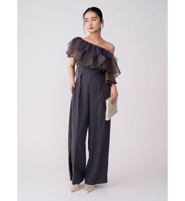 LAGUNAMOON「LADYチュールカラーベアパンツドレス」|ドレス|