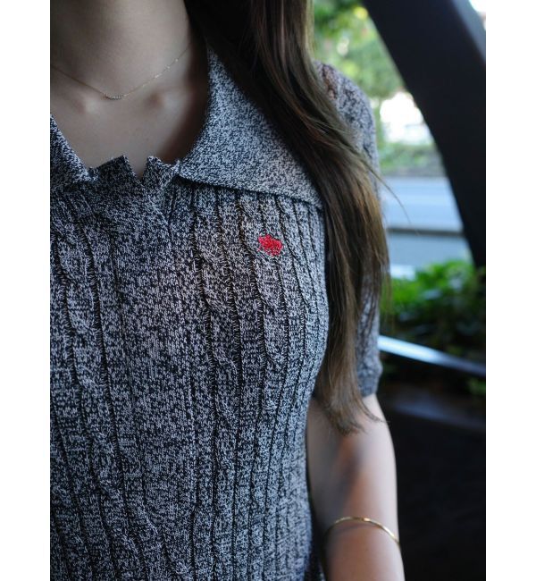 LAGUNAMOON「【POLO BCSコラボ】カラーネックメランジケーブルニットワンピース」|ワンピース|