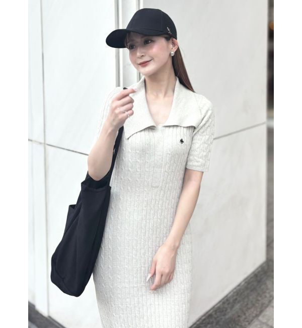 LAGUNAMOON「【POLO BCSコラボ】カラーネックメランジケーブルニットワンピース」|ワンピース|
