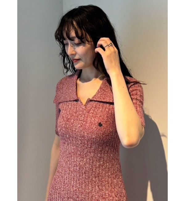 LAGUNAMOON「【POLO BCSコラボ】カラーネックメランジケーブルニットワンピース」|ワンピース|