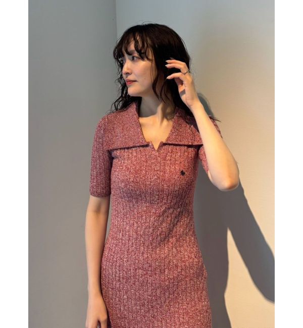 LAGUNAMOON「【POLO BCSコラボ】カラーネックメランジケーブルニットワンピース」|ワンピース|