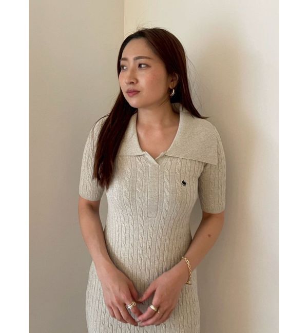 LAGUNAMOON「【POLO BCSコラボ】カラーネックメランジケーブルニットワンピース」|ワンピース|