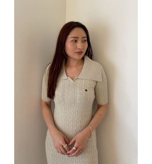 LAGUNAMOON「【POLO BCSコラボ】カラーネックメランジケーブルニットワンピース」|ワンピース|