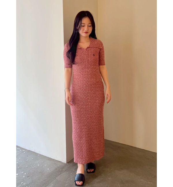 LAGUNAMOON「【POLO BCSコラボ】カラーネックメランジケーブルニットワンピース」|ワンピース|