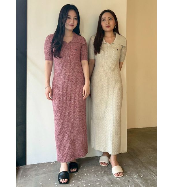 LAGUNAMOON「【POLO BCSコラボ】カラーネックメランジケーブルニットワンピース」|ワンピース|