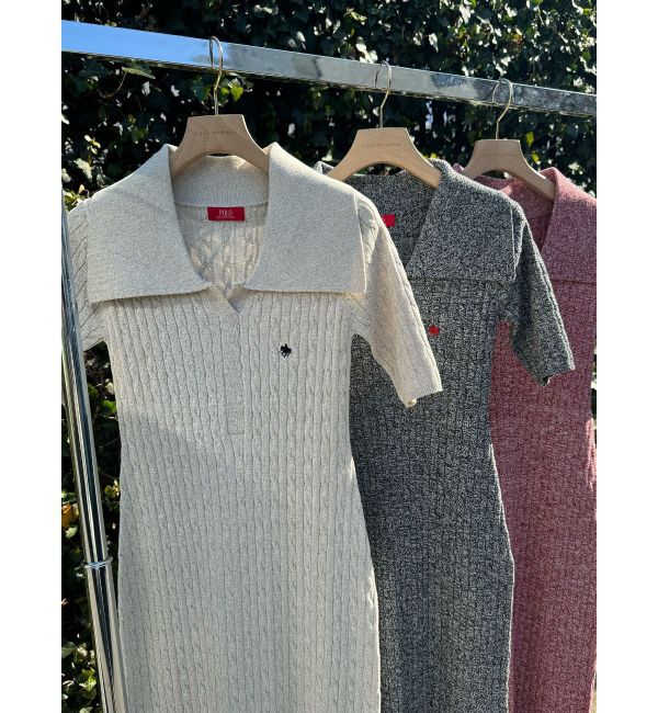 LAGUNAMOON「【POLO BCSコラボ】カラーネックメランジケーブルニットワンピース」|ワンピース|