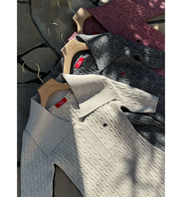 LAGUNAMOON「【POLO BCSコラボ】カラーネックメランジケーブルニットワンピース」|ワンピース|