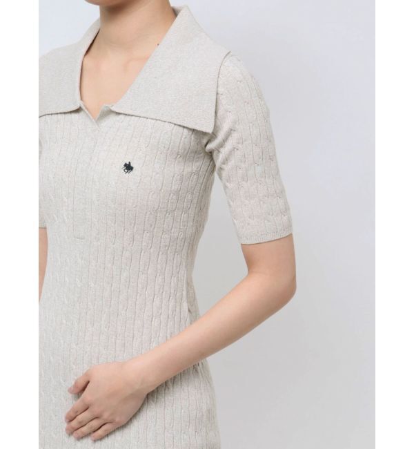 LAGUNAMOON「【POLO BCSコラボ】カラーネックメランジケーブルニットワンピース」|ワンピース|