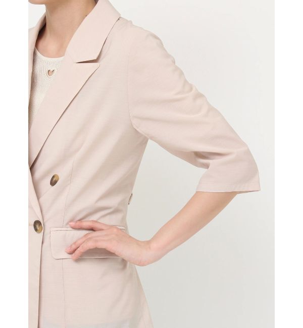 LAGUNAMOON「ベルトセットハーフスリーブジャケット」|テーラードジャケット|