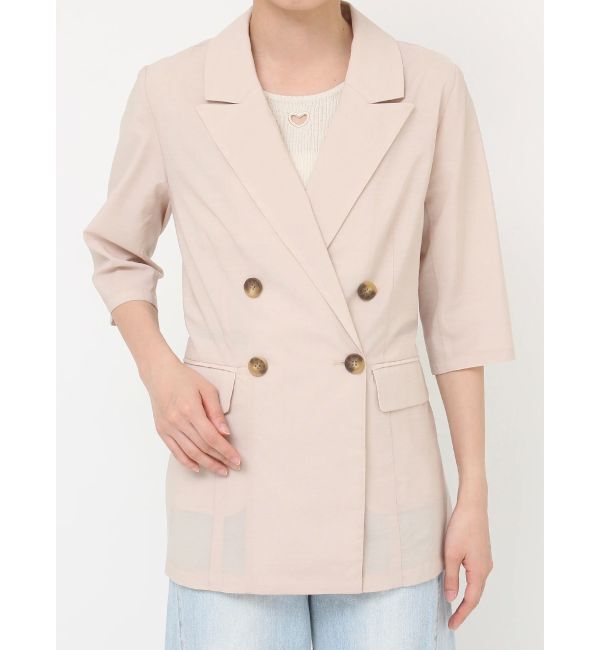 LAGUNAMOON「ベルトセットハーフスリーブジャケット」|テーラードジャケット|