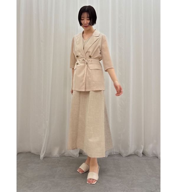 LAGUNAMOON「ベルトセットハーフスリーブジャケット」|テーラードジャケット|