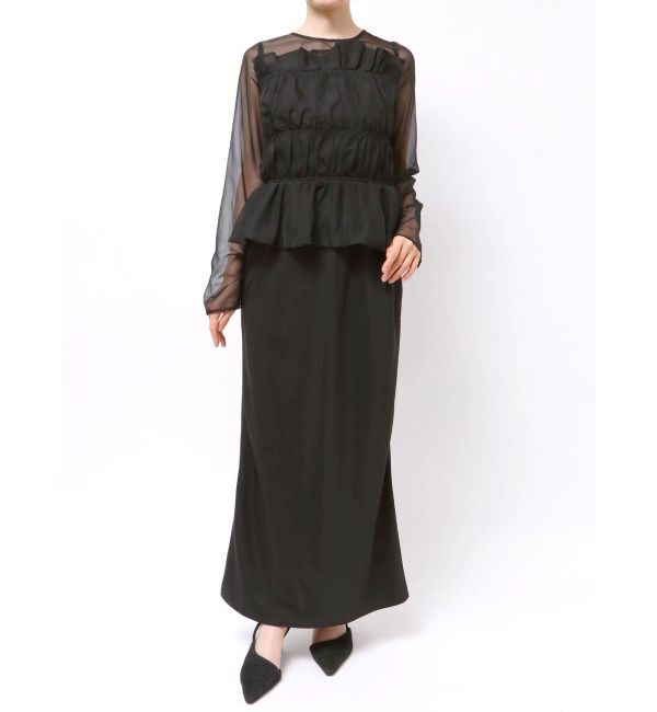 LAGUNAMOON「LADYシフォンペプラムドレス」|ドレス|