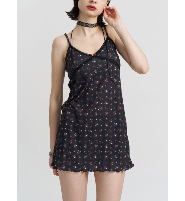 jouetie「ランジェリーフラワーキャミワンピース【セット対応】」|ワンピース|ブラック