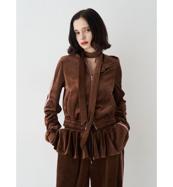 jouetie「ベロアコンパクトラインZIPフーディ【セットアップ対応】」|パーカー|