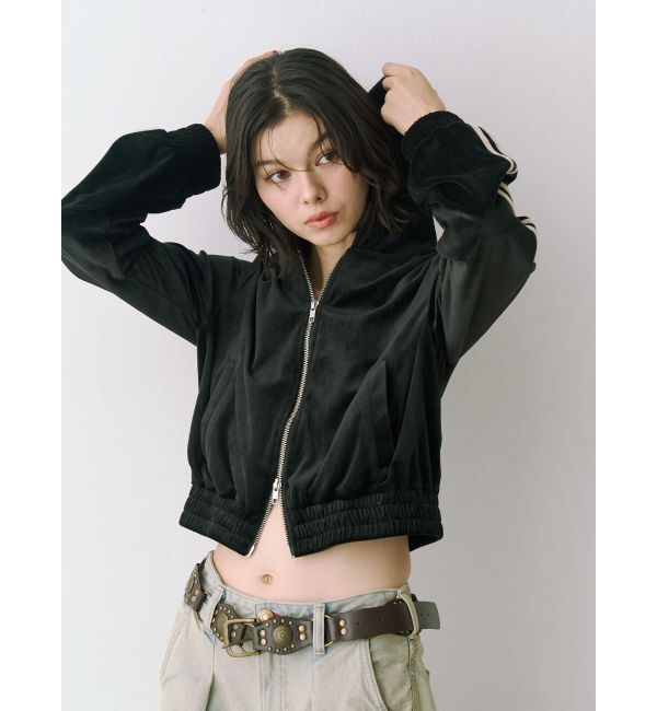 jouetie「ベロアコンパクトラインZIPフーディ【セットアップ対応】」|パーカー|