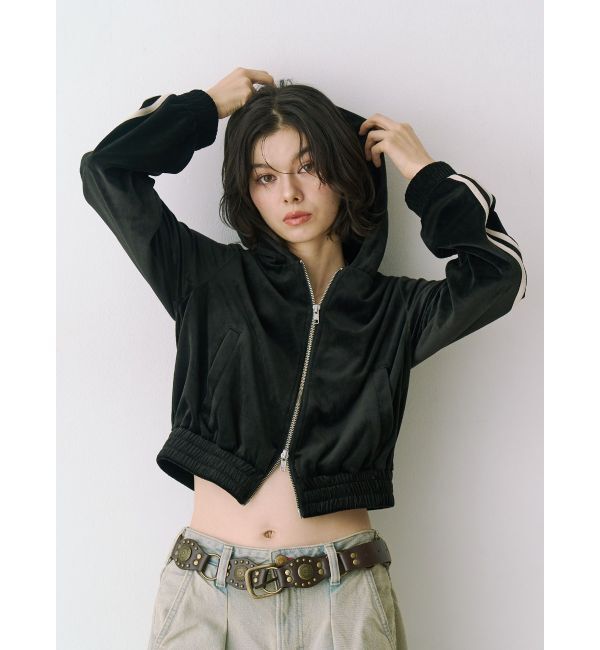 jouetie「ベロアコンパクトラインZIPフーディ【セットアップ対応】」|パーカー|