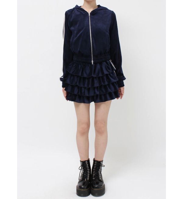 jouetie「ベロアコンパクトラインZIPフーディ【セットアップ対応】」|パーカー|