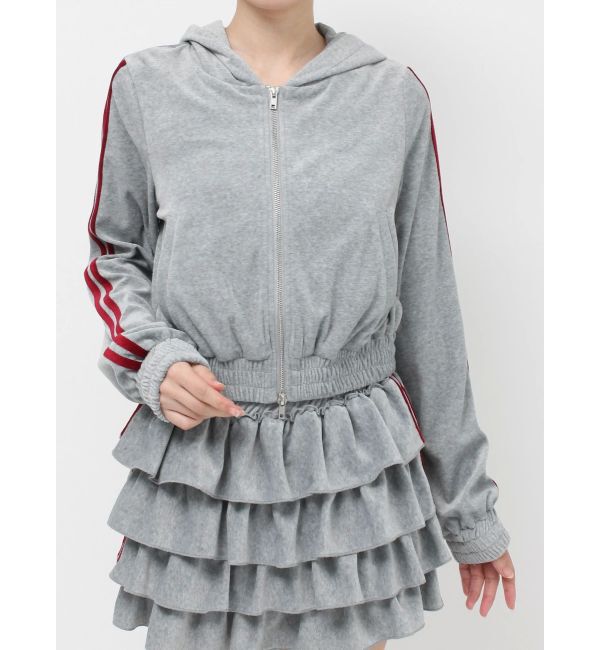 jouetie「ベロアコンパクトラインZIPフーディ【セットアップ対応】」|パーカー|