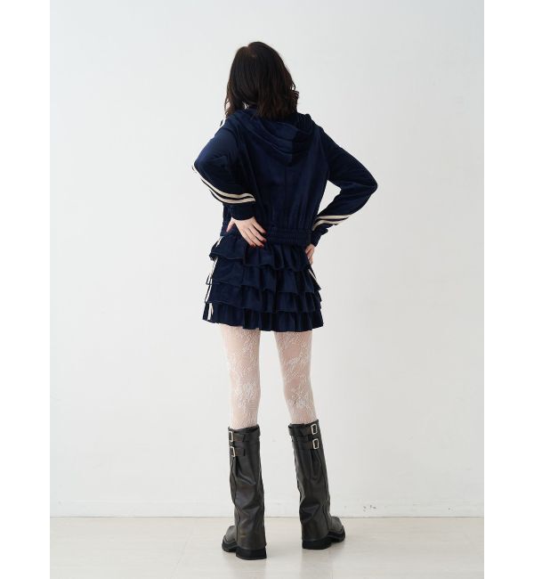 jouetie「ベロアコンパクトラインZIPフーディ【セットアップ対応】」|パーカー|