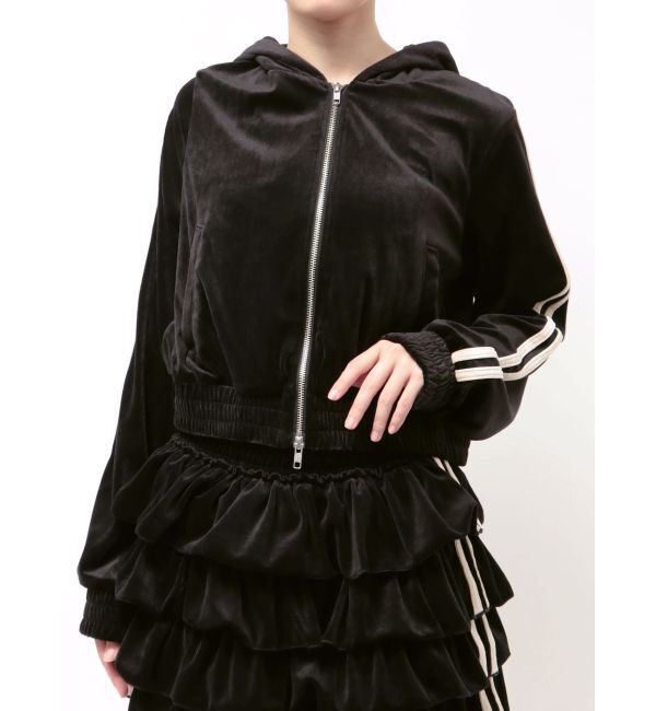 jouetie「ベロアコンパクトラインZIPフーディ【セットアップ対応】」|パーカー|