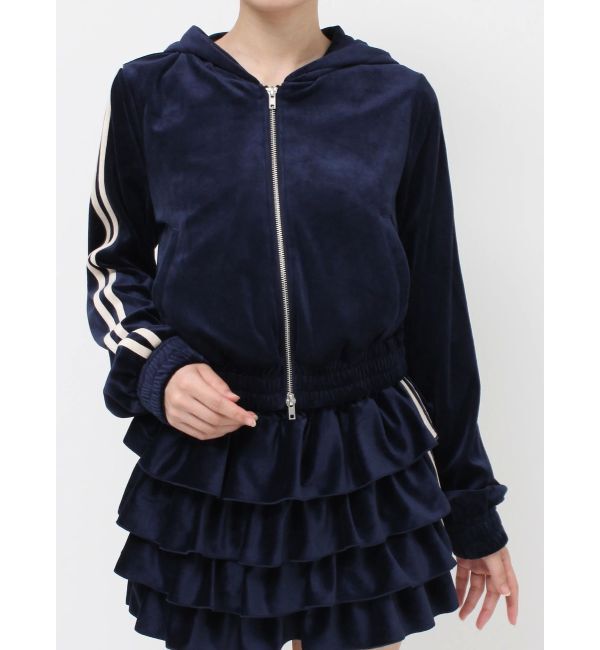 jouetie「ベロアコンパクトラインZIPフーディ【セットアップ対応】」|パーカー|