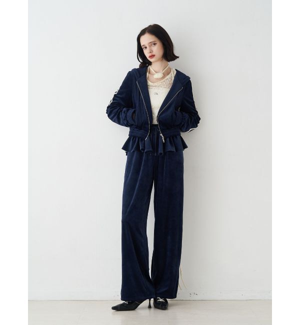 jouetie「ベロアコンパクトラインZIPフーディ【セットアップ対応】」|パーカー|