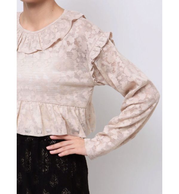 merry jenny「ラメレースフリルカラーtops」|シャツ・ブラウス|