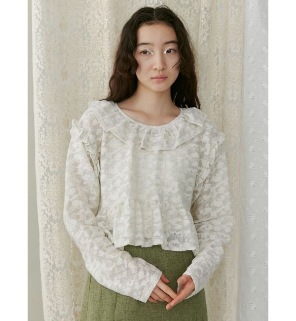 merry jenny「ラメレースフリルカラーtops」|シャツ・ブラウス|