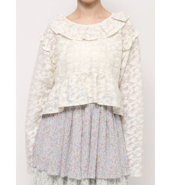 merry jenny「ラメレースフリルカラーtops」|シャツ・ブラウス|