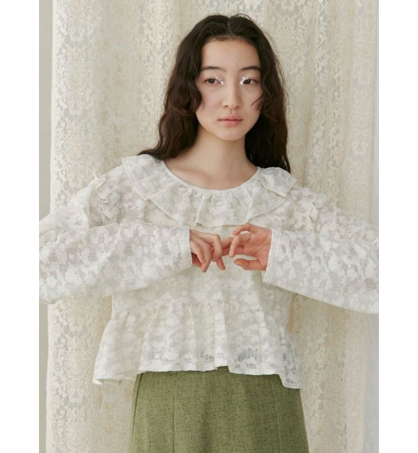 merry jenny「ラメレースフリルカラーtops」|シャツ・ブラウス|