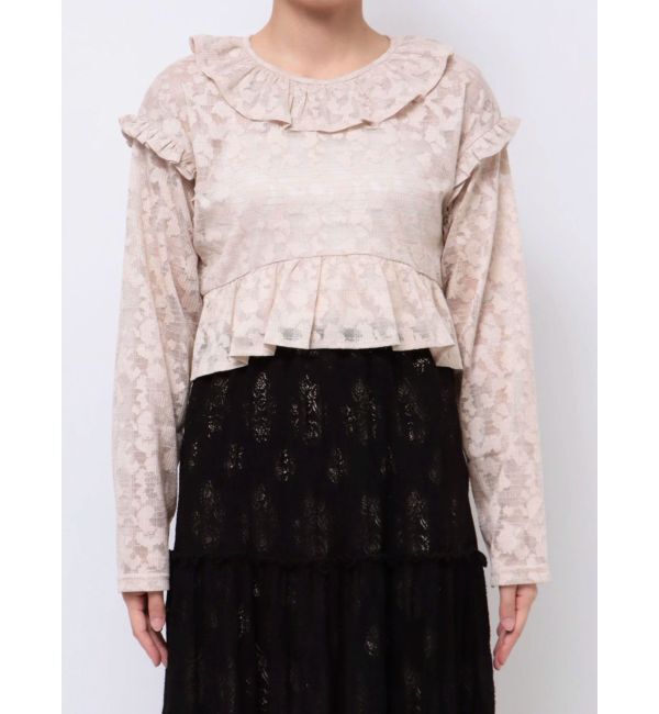 merry jenny「ラメレースフリルカラーtops」|シャツ・ブラウス|