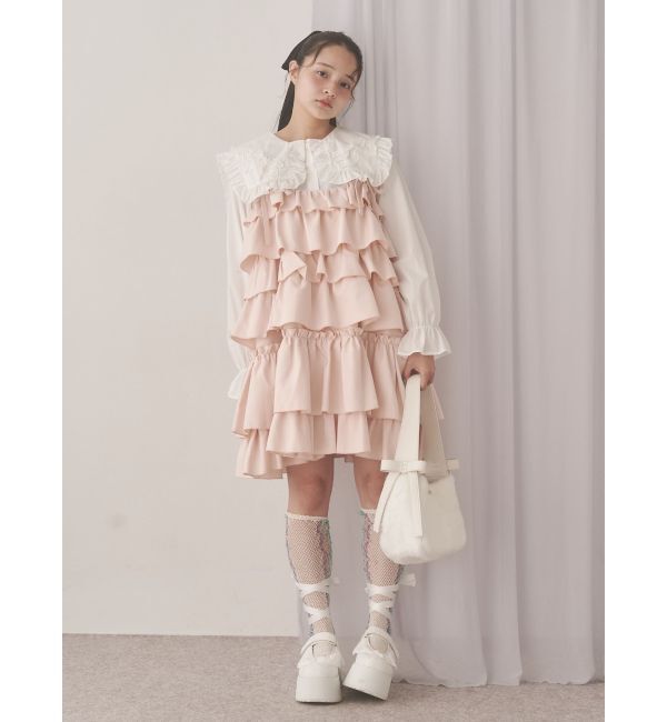 merry jenny「Dream Garden-tulip ribbon lace tote」|トートバッグ|