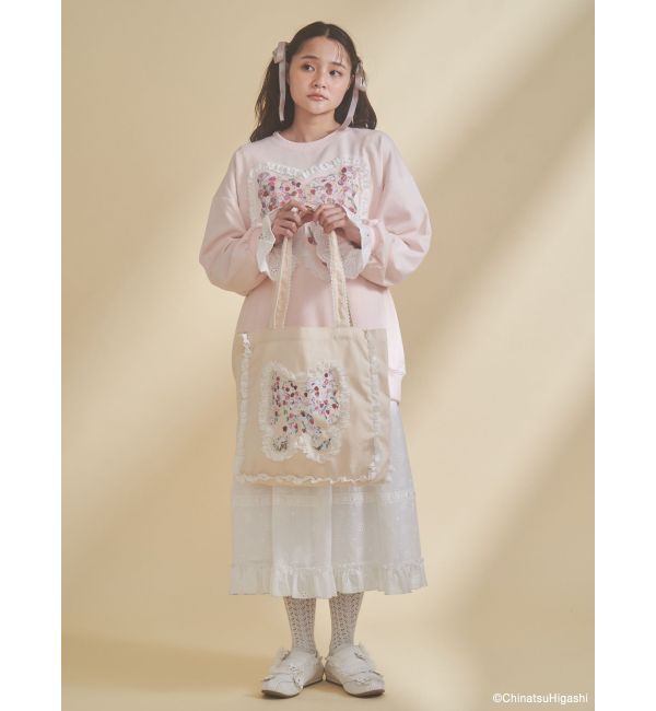 merry jenny「Dream Garden-tulip ribbon lace tote」|トートバッグ|
