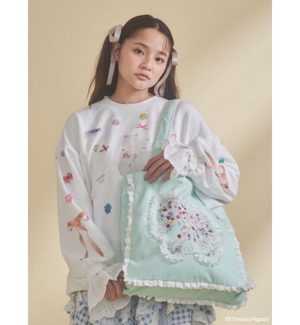 merry jenny「Dream Garden-tulip ribbon lace tote」|トートバッグ|