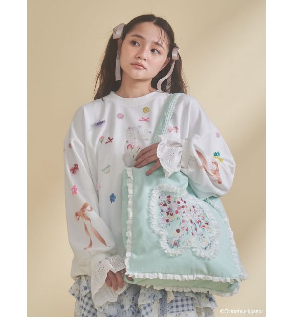 merry jenny「Dream Garden-tulip ribbon lace tote」|トートバッグ|